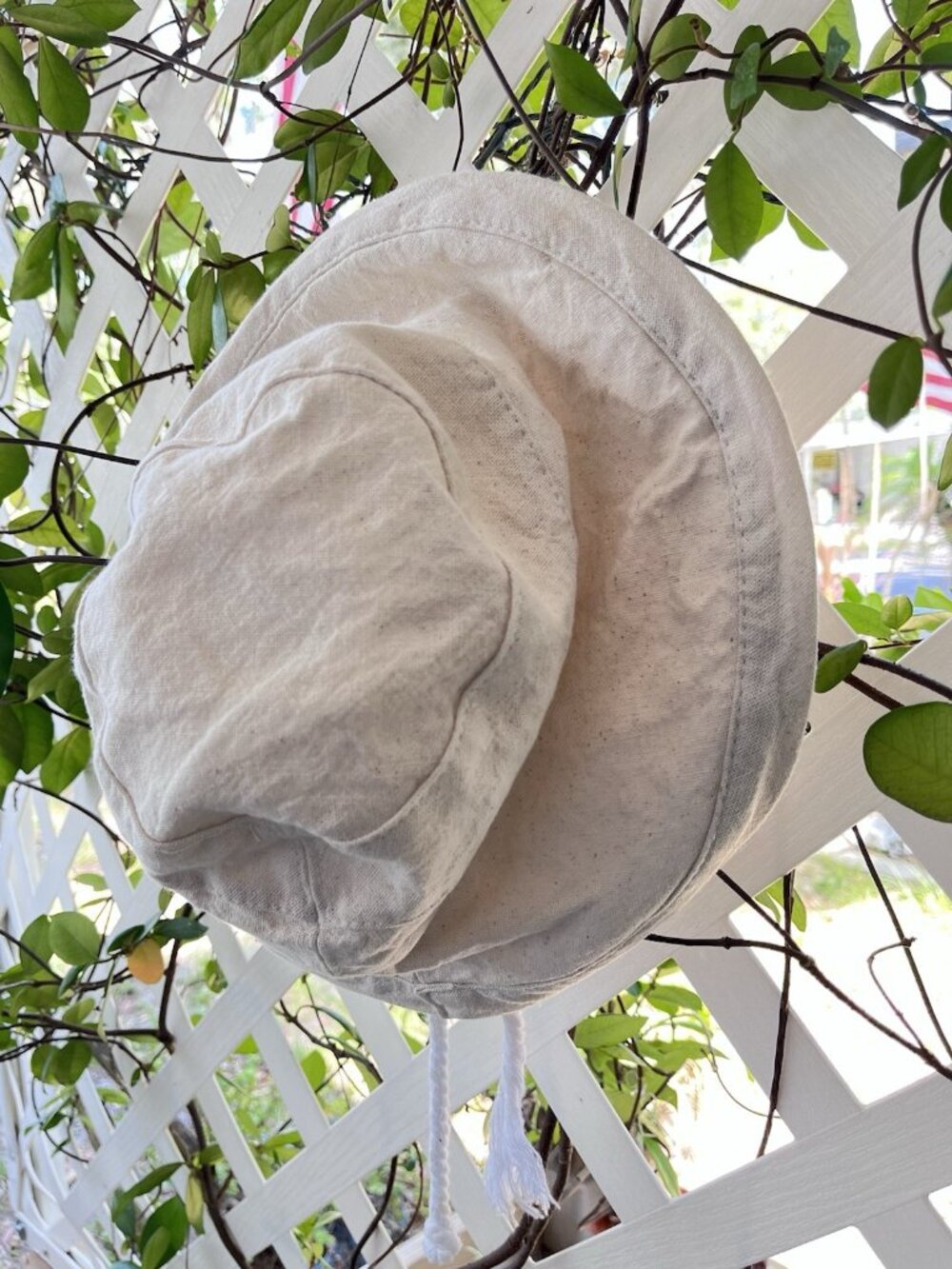 Scala Womens Sun Hat Drawstring Casual Bucket Natural Ecru Casual Minimalist